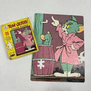 Vintage Tom & Jerry 99 Piece Whitman Big Little Book Jigsaw Puzzle 1967